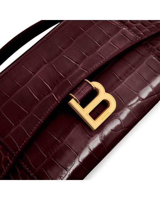 Balenciaga Red Hourglass Pochette With Chain