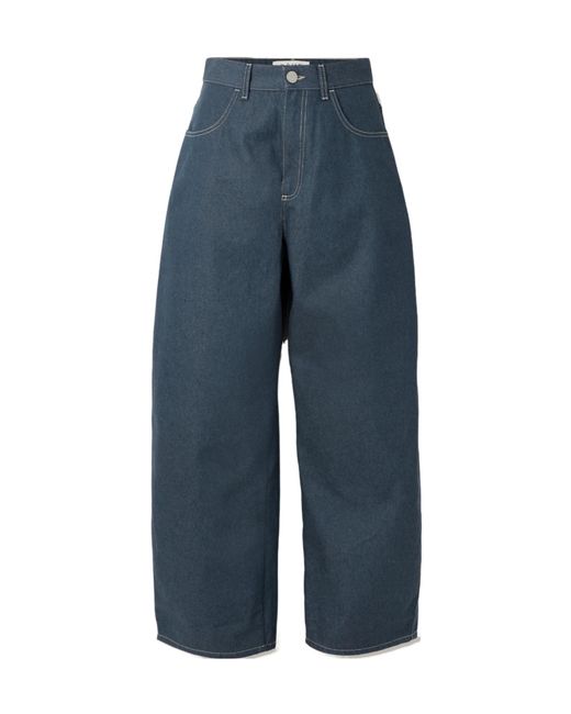 Rohe Blue High-Rise Barrel-Leg Jeans