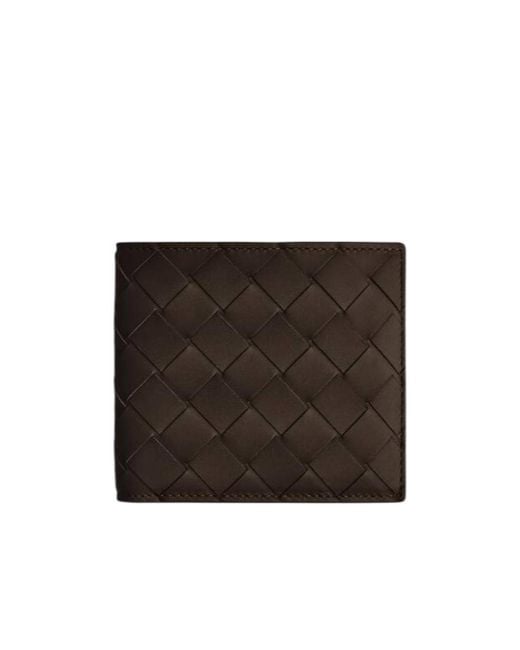Bottega Veneta Black Woven Bi-Fold Wallet for men