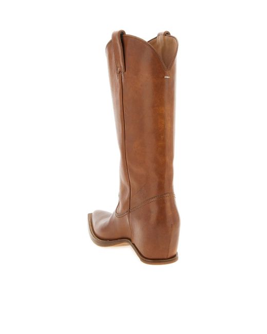 Maison Margiela Brown Heel-Less Western Boots
