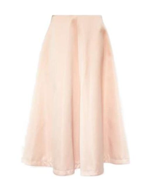 Altuzarra Pink Varda Satin Midi Skirt