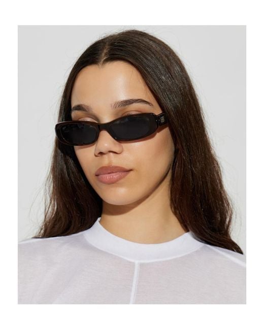 Balenciaga White Rectangular Logo-Detail Sunglasses