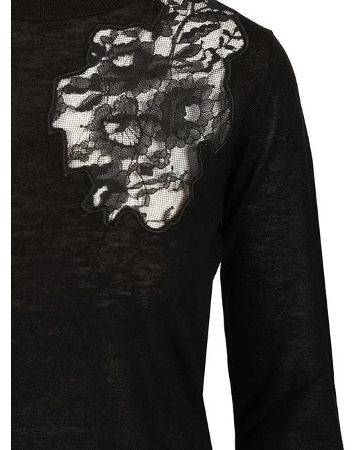 Max Mara Crew Neck Knitwear Black
