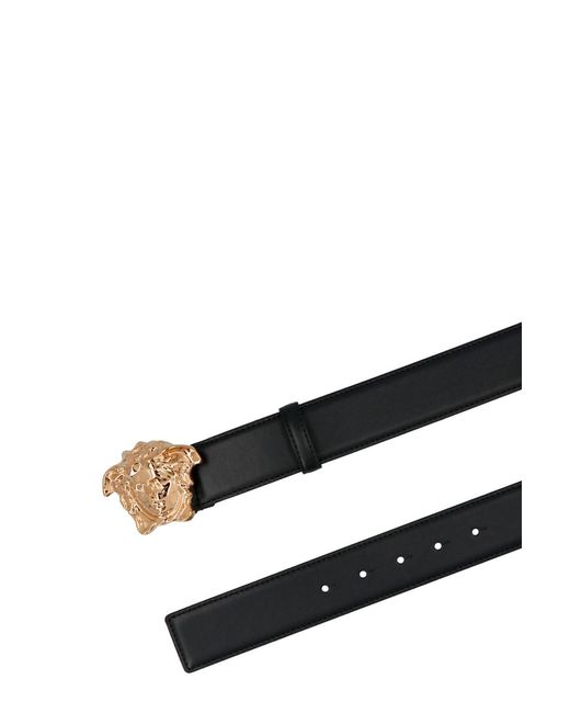 Versace White La Medusa Greca Buckle Belt for men