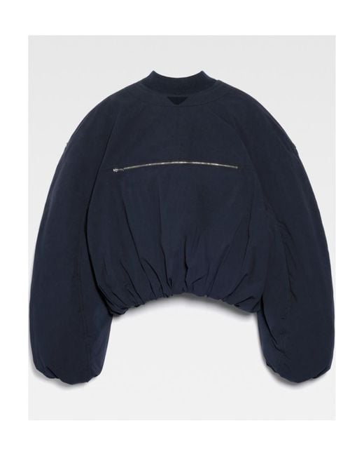 Jacquemus Blue Puffy Bomber Jacket for men