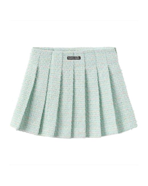 Marissa Chiara Blue Logo Pleated Skirt