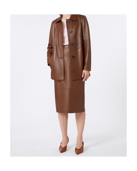 Max Mara Brown Studio Taiga Back Slit Skirt