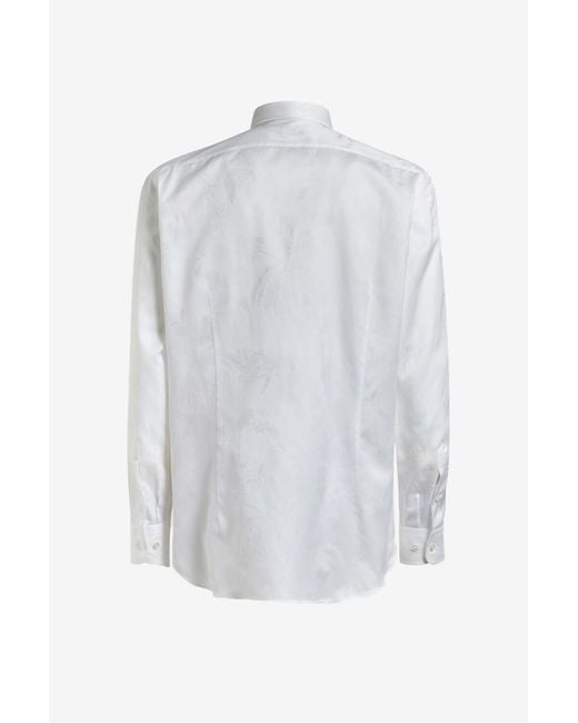 Etro White Collared Long-Sleeved Shirt for men