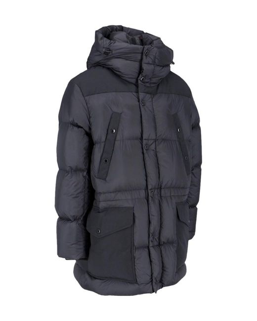 Burberry Blue High-Neck Hooded Coat for men