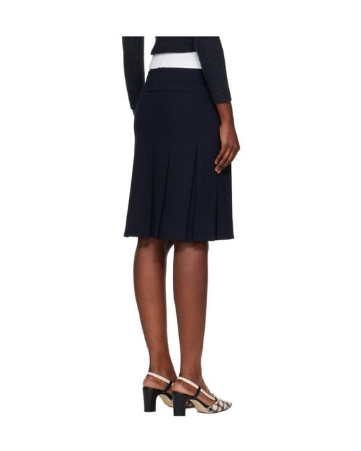 ShuShu/Tong Blue Bow Waist Pleated Skirt