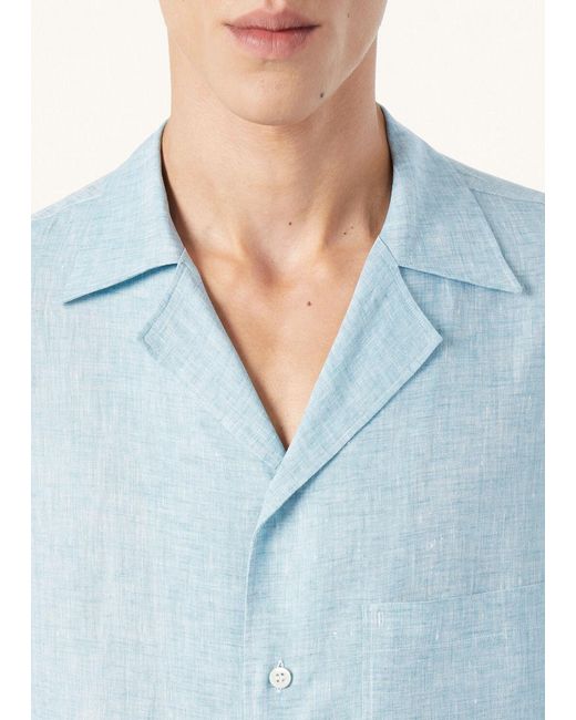 Loro Piana Blue Short-Sleeved Shirt for men