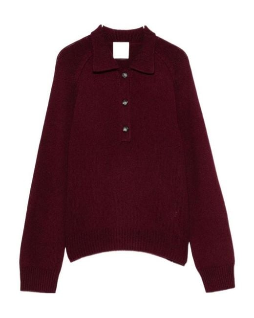 Allude Red Long-Sleeved Sweater