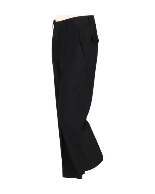 Ann Demeulemeester Black Belt-Loop Casual Pants