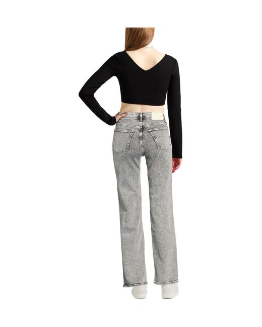 Rag & Bone Gray Straight-Leg Jeans