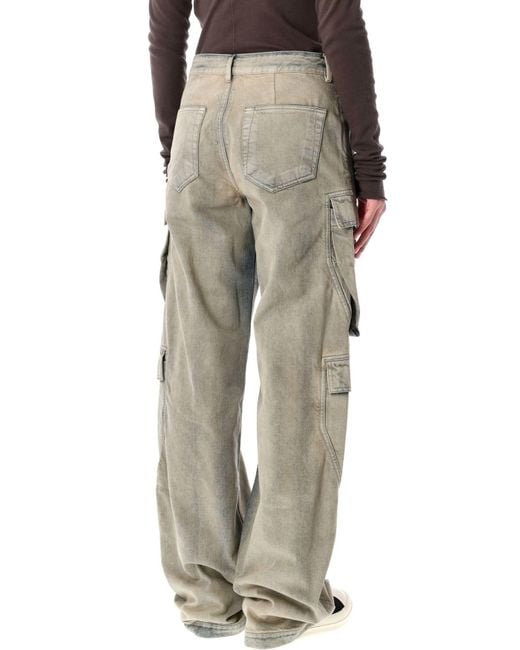 Rick Owens Gray Concordians Double Cargo Jeans