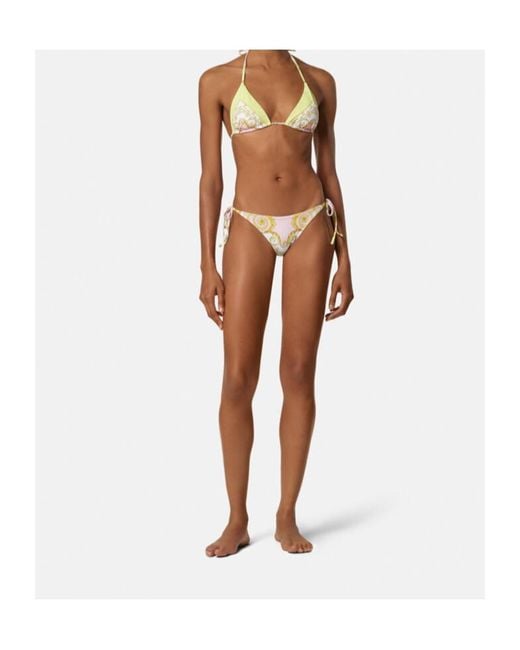 Versace White Printed Bikini Bottoms