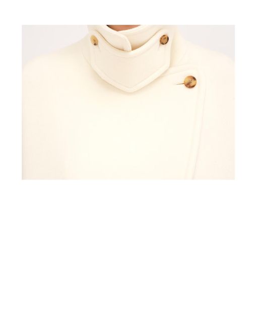 Chloé Natural Chloé Double-Breasted Buttoned Coat