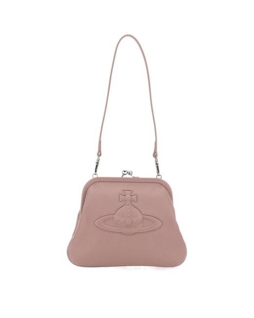 Vivienne Westwood Pink Vivienne's Logo Embossed Clutch Bag