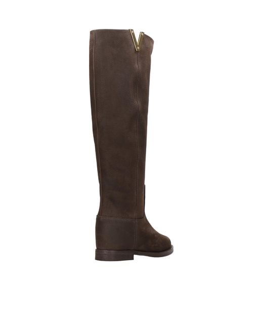 Via Roma 15 Brown Round-Toe Ankle Boots