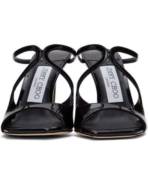 Jimmy Choo Black Anise Cut-Out Detail Heeled Sandals