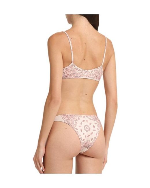 The Attico Pink Bandana Print Bralette Bikini