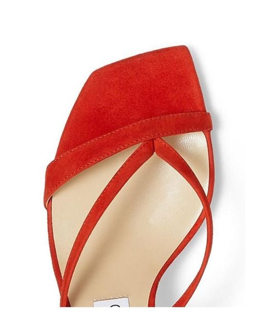 Manolo Blahnik Red High-Heeled Open-Toe Sandals