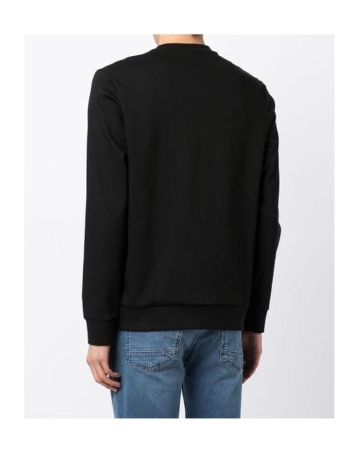 Boss Black Logo-Patch Long-Sleeved Cotton Sweatshirt for men