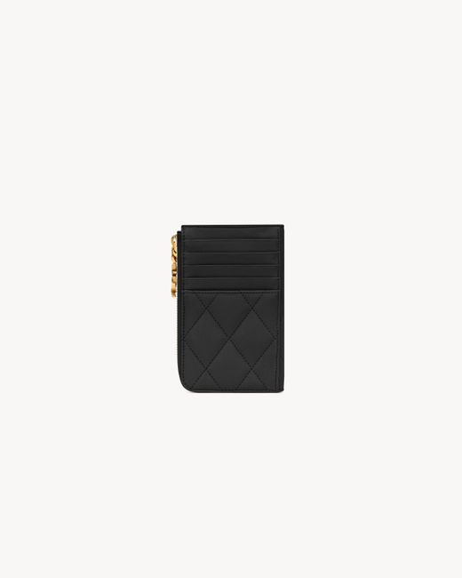 Saint Laurent Black Zipper Card Holder