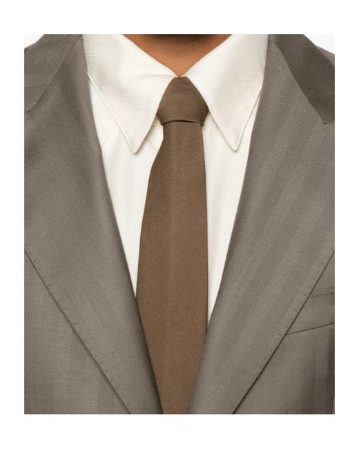 Tagliatore Brown Long-Sleeved Suit Jacket for men