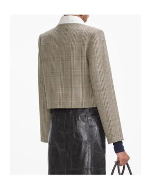 Self-Portrait Gray Check Wool Jacket