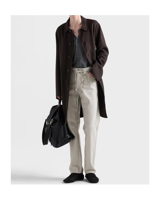 Prada Gray V-Neck Knitted Cardigan for men