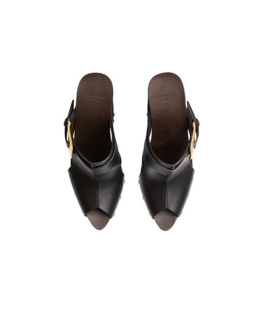 Balmain Brown Anthem Buckled Heeled Sandals
