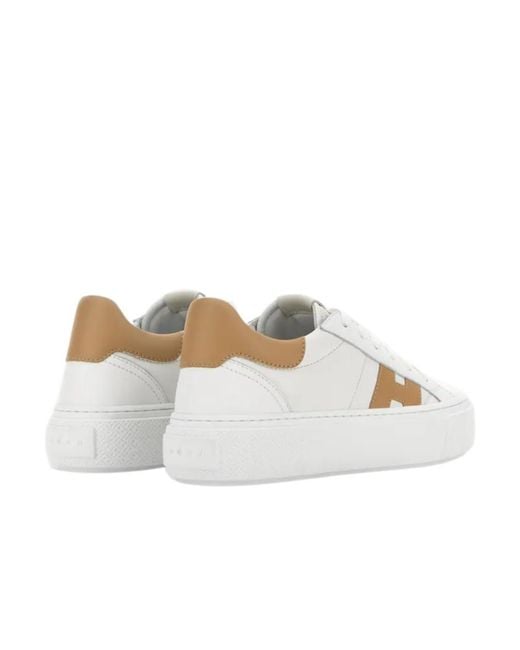 Hogan White H705 Leather Sneakers