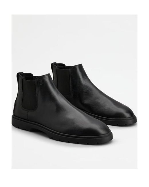 Tod's Black Slip-On Chelsea Boots for men