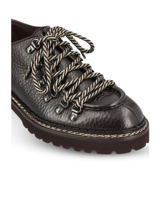 Doucal's Brown Round-Toe Lace-Up Casual Shoes for men