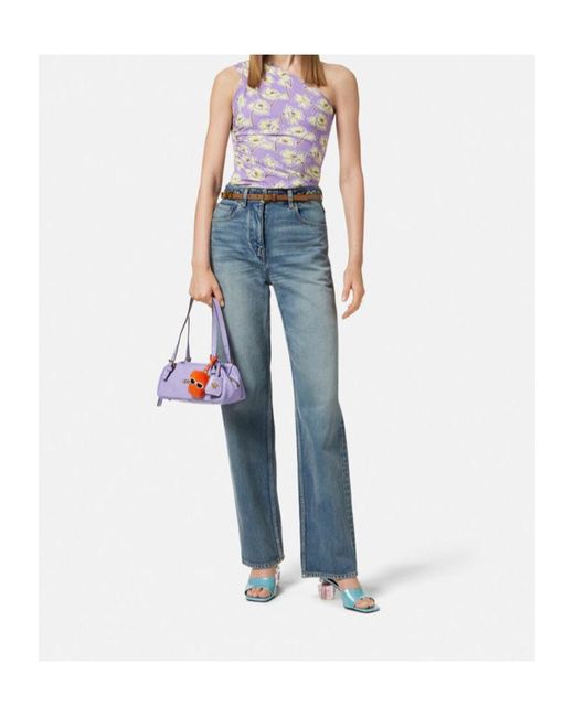Versace Purple Poppies Top