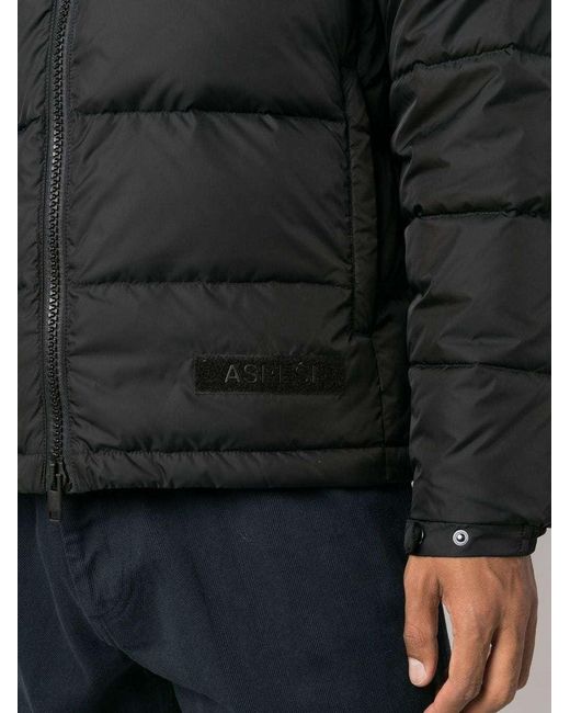 Aspesi Black Logo Patch Padded Jacket for men