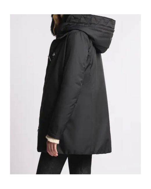 Fay Black Technical Gabardine Toggle Coat