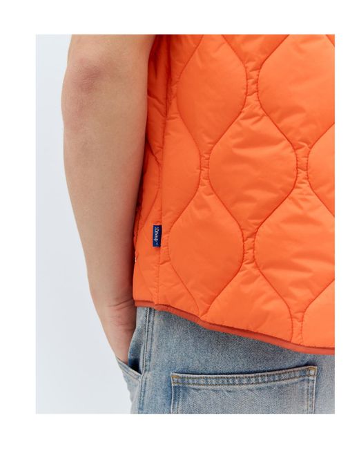 Awake Couture Orange Quilted Vest for men
