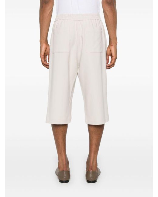 AMI White Logo Plaque Belted Shorts for men