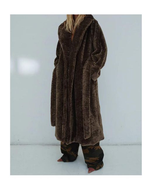 DARKPARK Black Madison Belted Faux Fur Coat for men