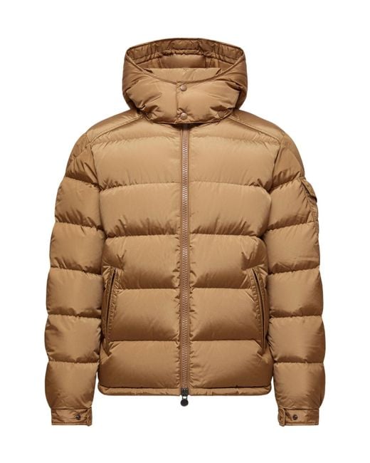 Moncler Brown Maya Hooded Zip-Up Padded Jacket for men