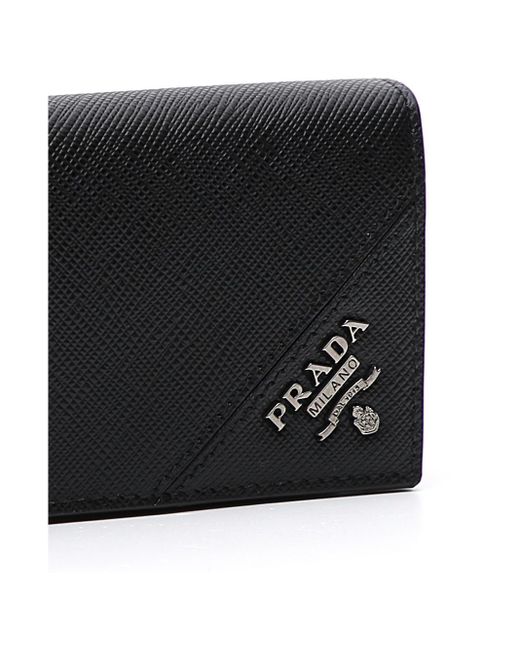 Prada Black Foldover Wallet for men