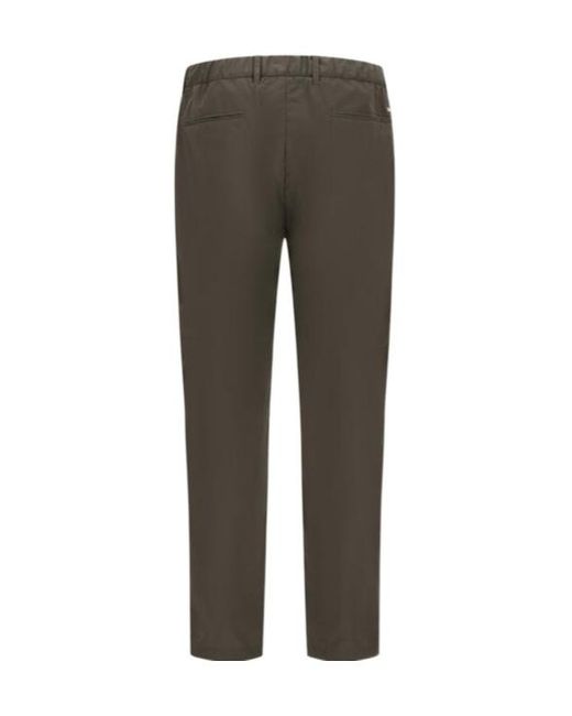 Herno Gray Drawstring-Detail Elasticated-Waist Trousers for men