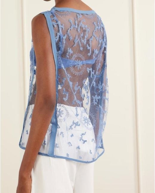 Sir Blue Embroidered Tulle Vest