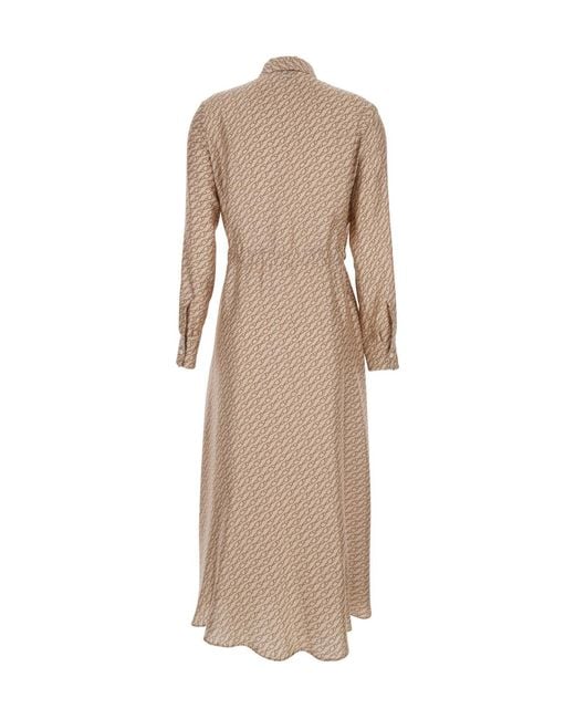 Herno Natural Satin Printed Dress