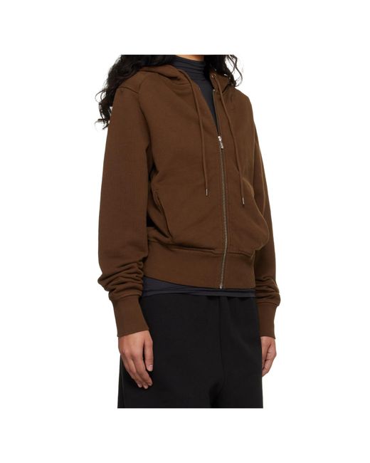 Entire studios Brown Drawstring Hooded Sweatshirt