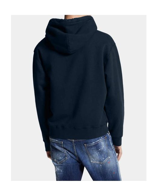 DSquared² Blue Just Right Fit Milano Hoodie for men
