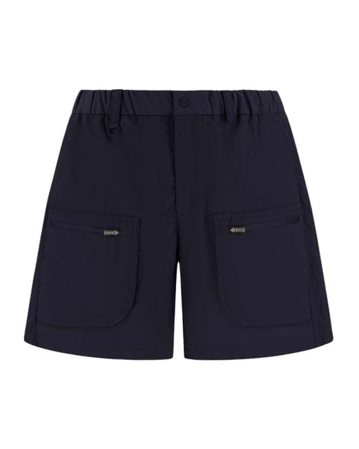 Herno Blue Laminar Zip-Pocket Shorts for men