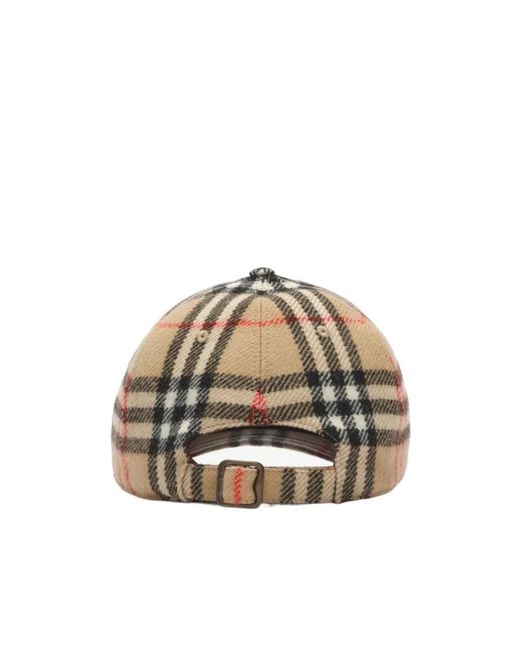 Burberry Multicolor Check Wool Baseball Cap for men